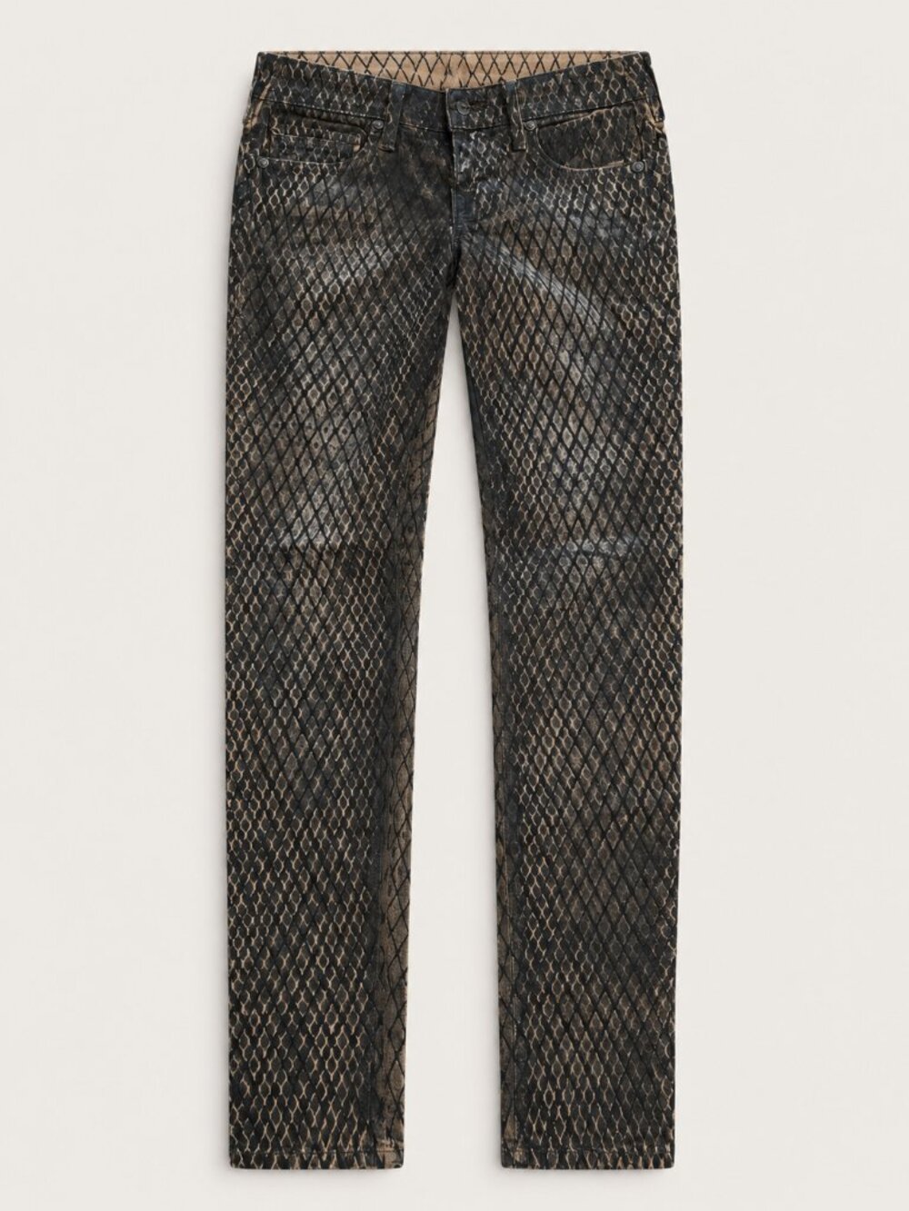 True Religion Vintage Y2K Snake Print Stretch Skinny Jeans Size 24